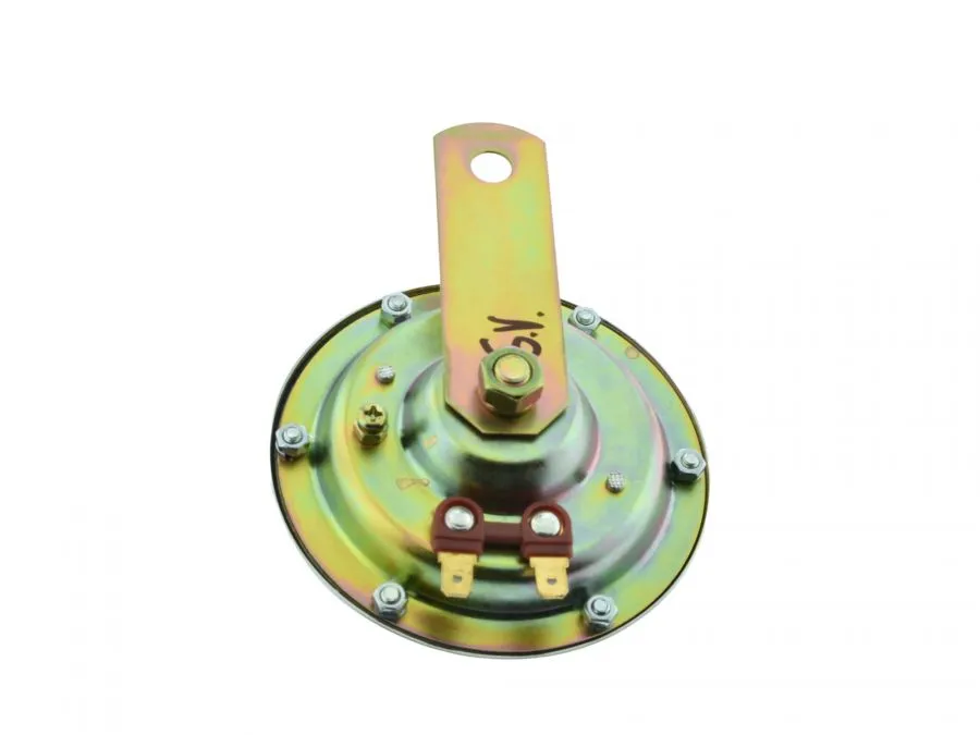 Hupe Jawa 6V goldene Pal-Plakette innen rot Hupe Jawa 6V goldene Pal-Plakette innen rot