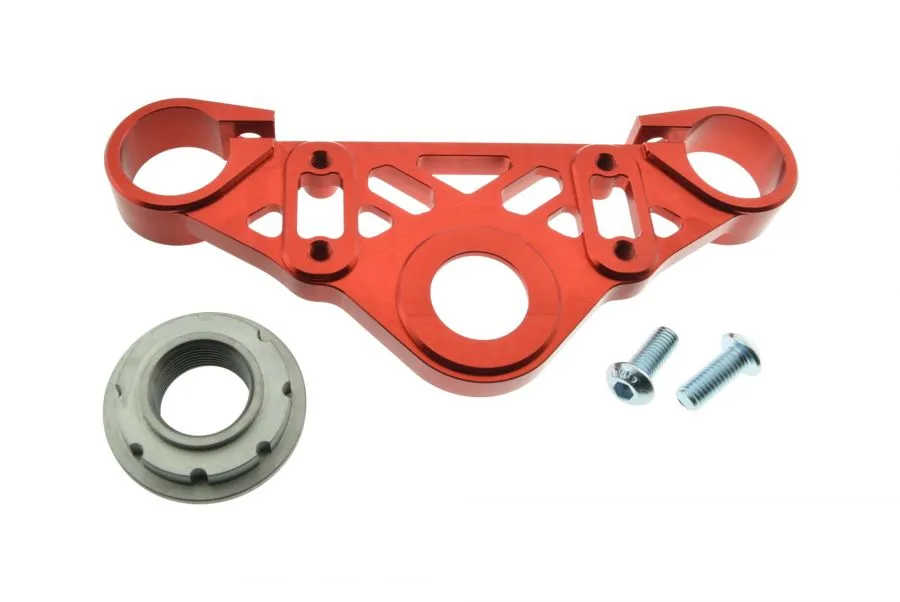 CNC obere Gabelbrücke S50 S51 ROT eloxiert CNC obere Gabelbrücke S50 S51 ROT eloxiert