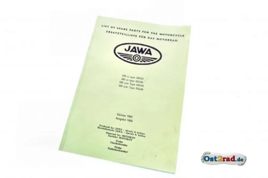 Ersatzteilliste JAWA 250 350 Typ 559 354 in 2 Sprachen Ersatzteilliste JAWA 250 350 Typ 559 354 in 2 Sprachen