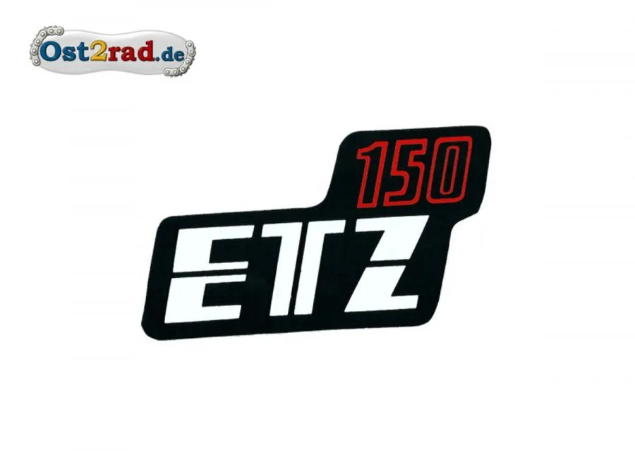 Aufkleber für Seitendeckel ETZ150 schwarz/rot Aufkleber für Seitendeckel ETZ150 schwarz/rot