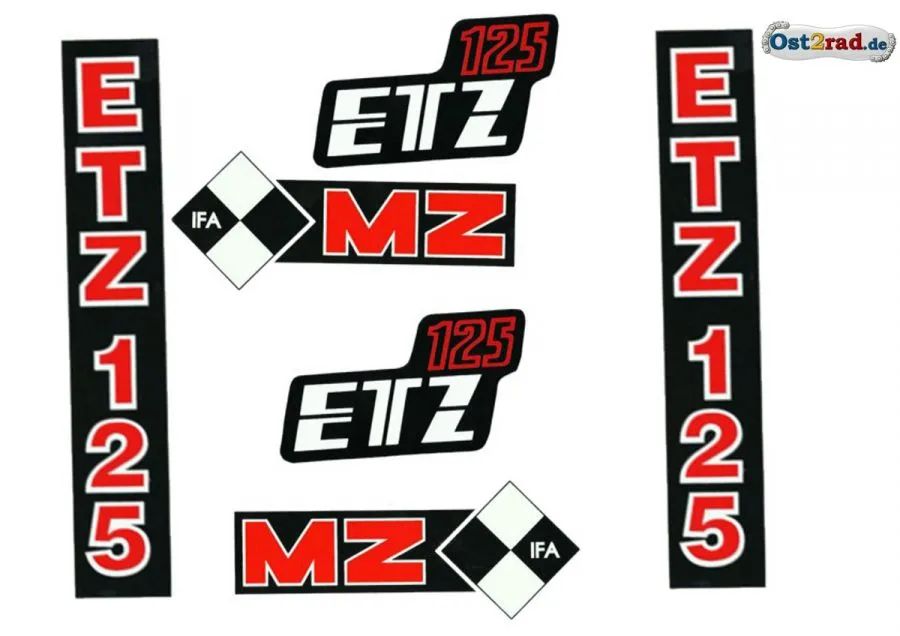 Aufkleber SATZ passend für MZ ETZ 125 Aufkleber SATZ passend für MZ ETZ 125