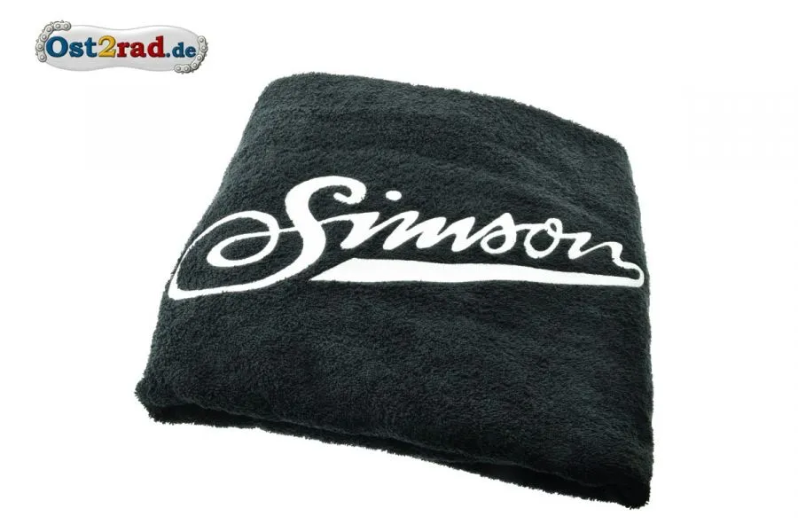 Badehandtuch 100x150cm schwarz mit SIMSON Schriftzug Badehandtuch 100x150cm schwarz mit SIMSON Schriftzug