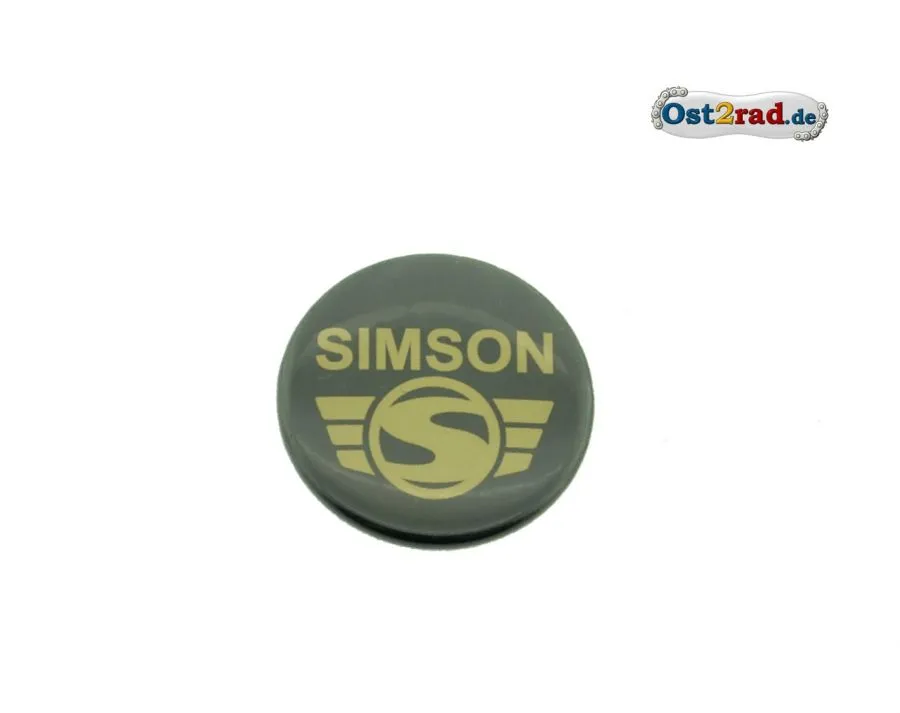 Blechbutton rund 25mm schwarz Simson Logo Blechbutton rund 25mm schwarz Simson Logo