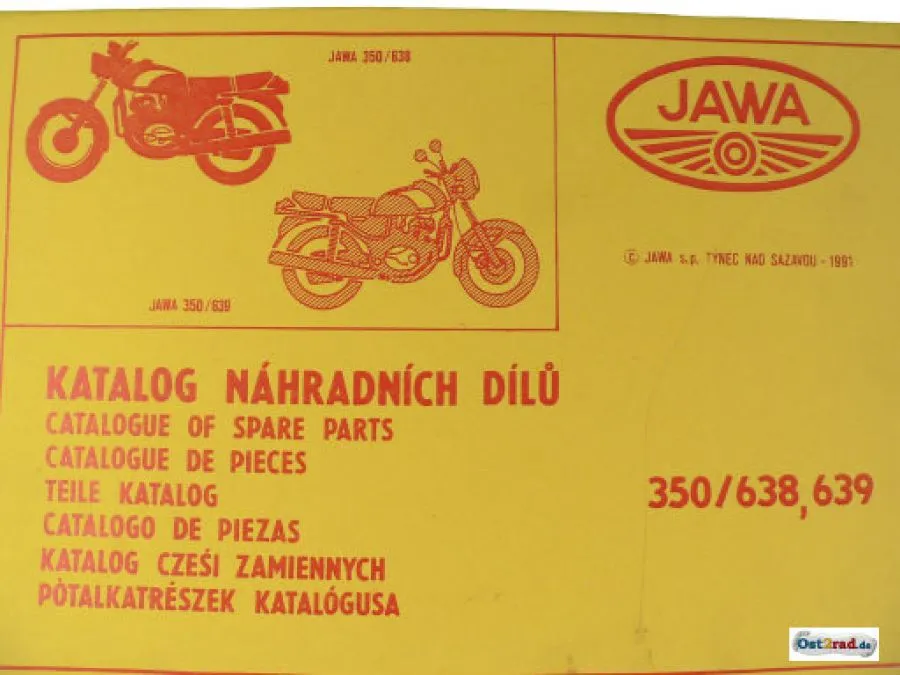 Ersatzteilkatalog JAWA 350 Typ 638 639 in 7 Sprachen Ersatzteilkatalog JAWA 350 Typ 638 639 in 7 Sprachen
