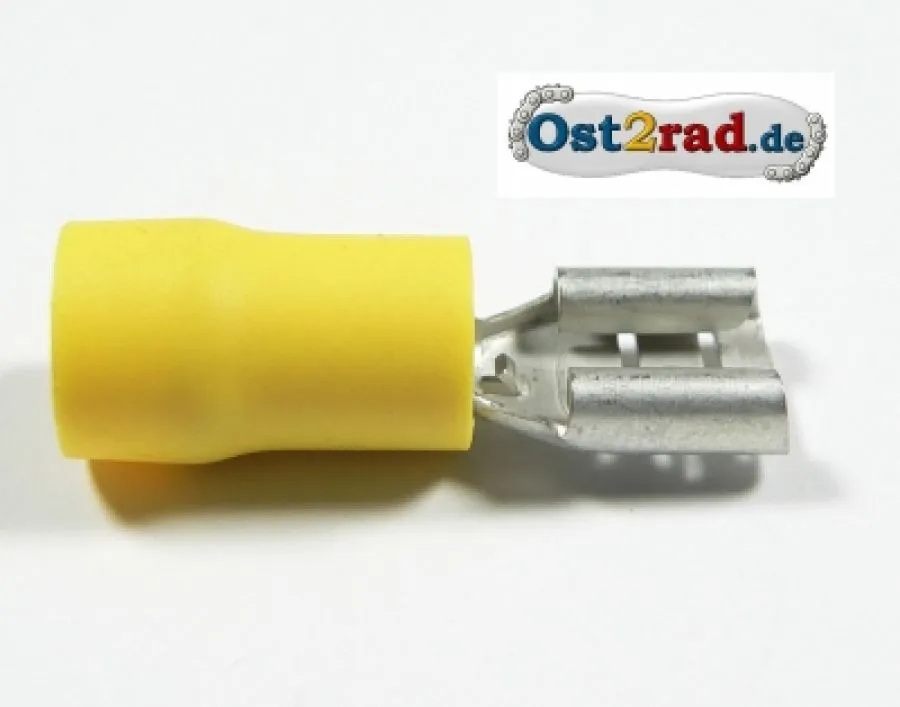 Flachsteckhülse 6,3 mm, gelb Flachsteckhülse 6,3 mm, gelb