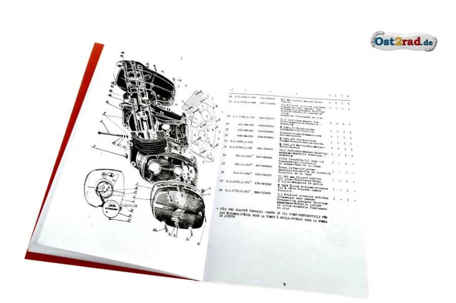Ersatzteilliste JAWA Bizon 250 350 in 5 Sprachen Ersatzteilliste JAWA Bizon 250 350 in 5 Sprachen