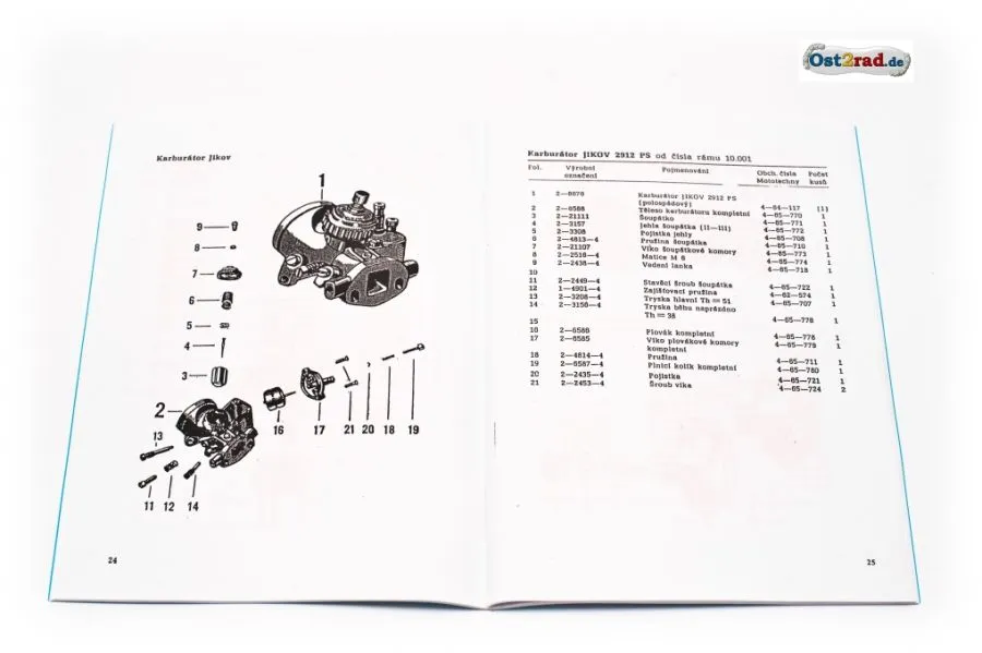 Ersatzteilkatalog Jawa Moped Stadion Typ S22 tschechisch Ersatzteilkatalog Jawa Moped Stadion Typ S22 tschechisch