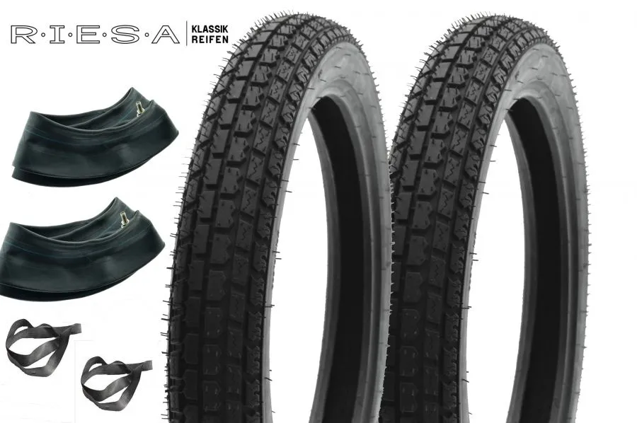 Reifensatz Riesa 2x 3,00-18 Reinforced, Klassik3, für MZ ES125 ES150 Reifensatz Riesa 2x 3,00-18 Reinforced, Klassik3, für MZ ES125 ES150
