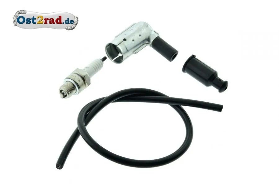 Set Zündkerze Kerzenstecker Zündkabel für MZ, Simson, Jawa, universal Set Zündkerze Kerzenstecker Zündkabel für MZ, Simson, Jawa, universal