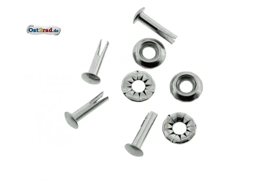 SET Spaltniete mit Scheibe passend für MZ, Simson SR2, universal für Sitze SET Spaltniete mit Scheibe passend für MZ, Simson SR2, universal für Sitze
