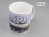 Tasse weiß mit Aufdruck Simson - auf jeder Straße zu Hause