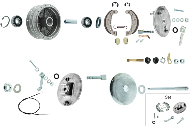 Bremsankerplatte hinten komplett für Simson S51, S50 und KR51/2 Bausatz