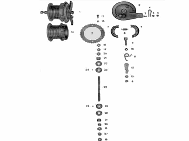 Radnabe und Bremse hinten Vollnabe Aluminumausführung