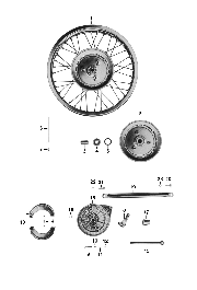 Tafel 12 Hinterrad, Radkörper, Bremse, Bremsbetätigung
