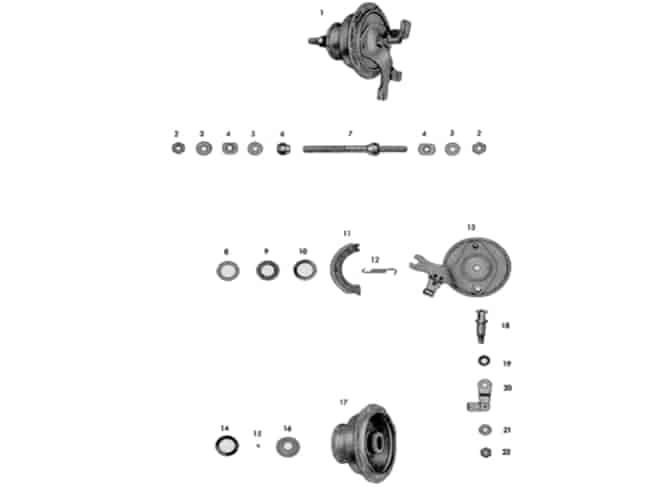 Radnabe und Bremse vorn Halbnabe Optima