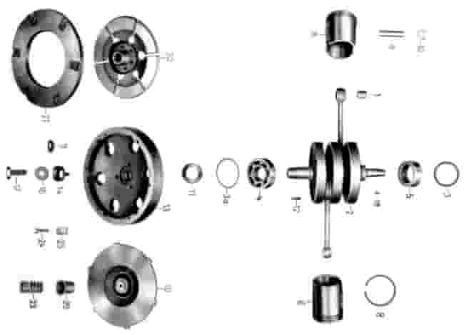 Kurbelwelle und Schwungscheibe BK 350