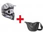 Preview: SET Motocrosshelm Fortis Graffi gms mattschwarz-weiss + Crossbrille + Schultertasche