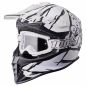 Preview: Motocrosshelm Fortis Graffi gms mattschwarz-weiss