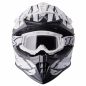 Preview: Motocrosshelm Fortis Graffi gms mattschwarz-weiss