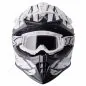 Preview: SET Motocrosshelm Fortis Graffi gms mattschwarz-weiss + Crossbrille + Schultertasche