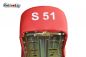 Preview: Sitzbank für Simson S50 S51 S70 schwarz-rot, strukturiert