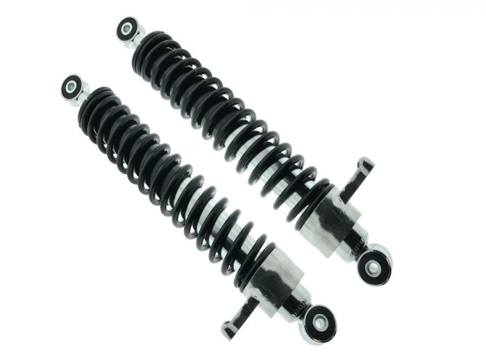 Federbein Paar S51 S50 und Enduro mit Verstellhebel mit SCHWARZEN FEDERN