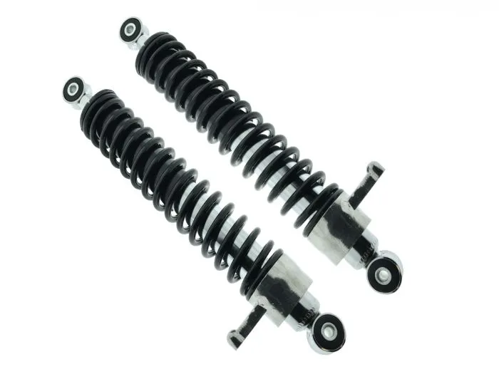 Federbein Paar S51 S50 und Enduro mit Verstellhebel mit SCHWARZEN FEDERN