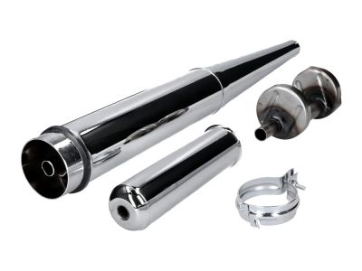 Auspuff inkl. hinterer Auspuffschelle - Blech 1,5mm stark und größerer Krümmerschelle für Simson S50 S51 KR51/2