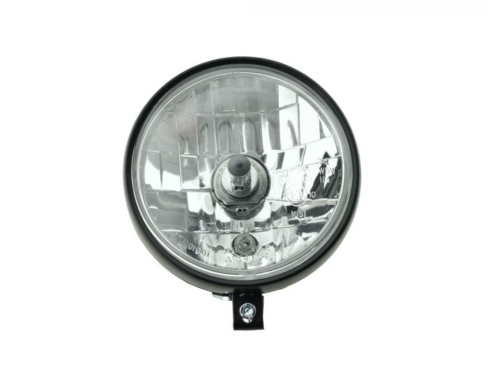 BLACKstyle Scheinwerfer H4 KLARGLAS, für Simson S50 S51 alte Ausführung, Kugellampe