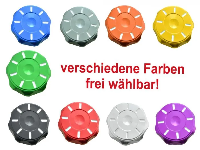 CNC Tankdeckel Alu für Simson S50 S51 - Strahlenform - Farben wählbar
