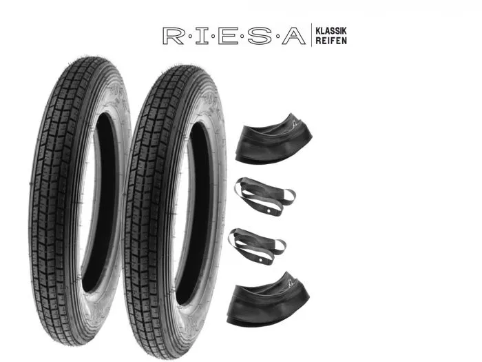 2x SET Reifen für IWL Roller 3,50-12 Riesa Klassik Straßenprofil