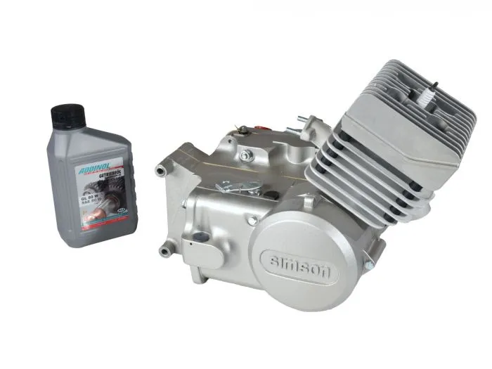 Motor 50ccm 4-Gang Gehäuse ALU-NATUR NPC für S51 KR51/2 SR50 ohne Zündung, Vergaser