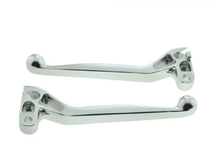 Racing Handhebel Set SILBER Alu-​Massiv für Simson S51 S50 S53 SR50