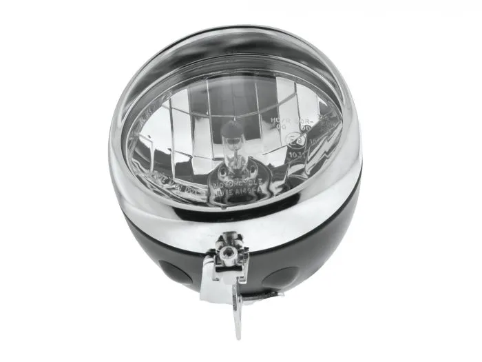 Scheinwerfer mit DACH, H4 KLARGLAS, für Simson S50 S51 alte Ausführung, Kugellampe