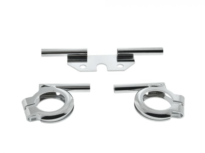LED Lauflichtblinker KURZ Satz für Simson S50 S51 Blinkgeber Halter -​Chrom-Hell