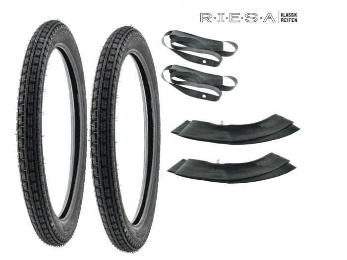 Reifensatz 2,25-16 Riesa Klassik für Simson Anhänger und Mofa SL1