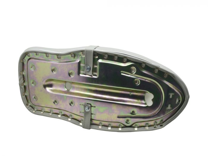 Preview: Sitzbank KURZ für Simson Star, Schwalbe KR51-1, BEIGE mit Zierleisten u. Halteriemen