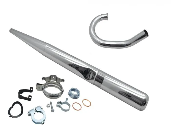 RACING ENDURO-Auspuff SET für Simson S51E mit Konus und Doppelrohr