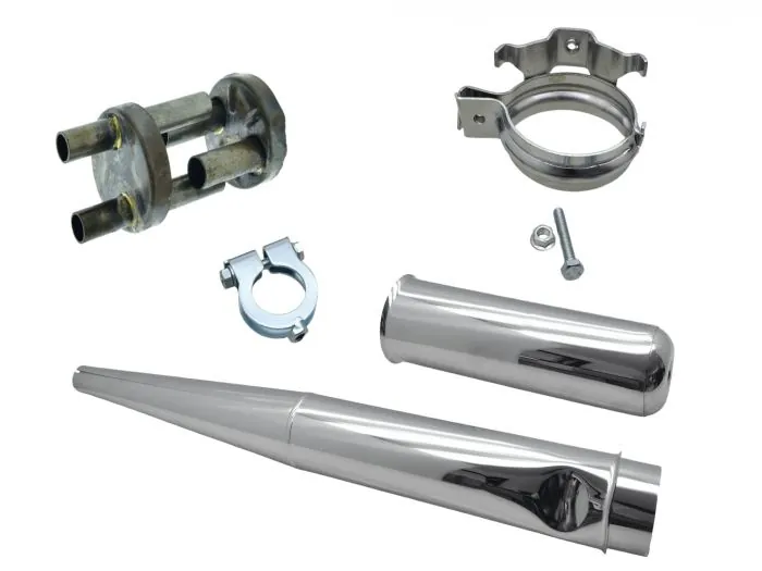 RACING ENDURO-Auspuff SET für Simson S51E mit Konus und Doppelrohr
