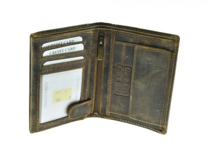 Geldbörse Portmonnaie Echtleder AWO Logo Hochformat BRAUN Geldbörse Portmonnaie Echtleder AWO Logo Hochformat BRAUN