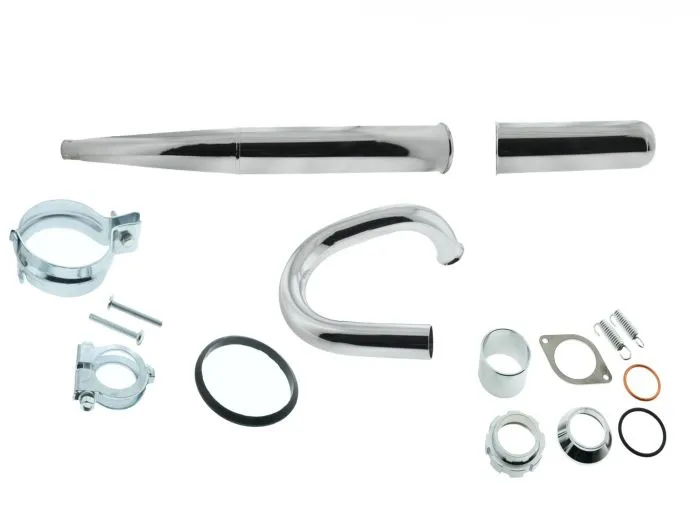 Auspuffsatz Daily Street Straße Simson SR50 Kalottenbefestigung mit Einhängeblech