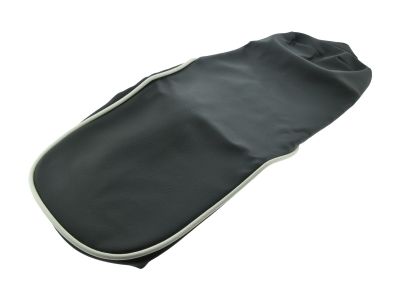 Housse de selle noire, passepoil blanc JAWA 634