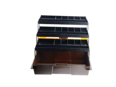Gerätekasten Mehrzweckkasten gross DDR-Style - braun/gelb
