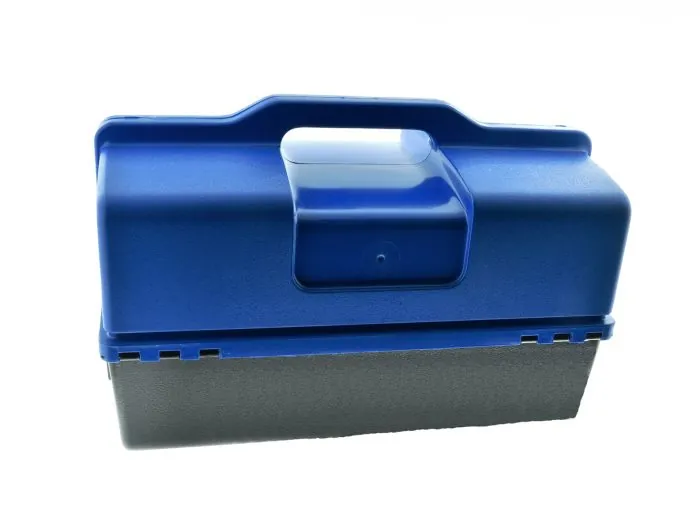 Werkstattkoffer Mehrzweckkasten blau/schwarz DDR-Style - KLEIN