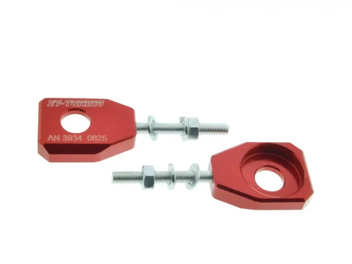 ZT CNC Kettenspanner Set ROT passend für Simson S50 S51 SR50 KR51 SR4/