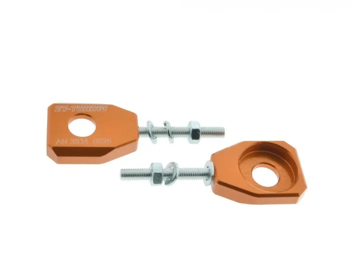 ZT CNC Kettenspanner Set ORANGE passend für Simson S50 S51 SR50 KR51 SR4/
