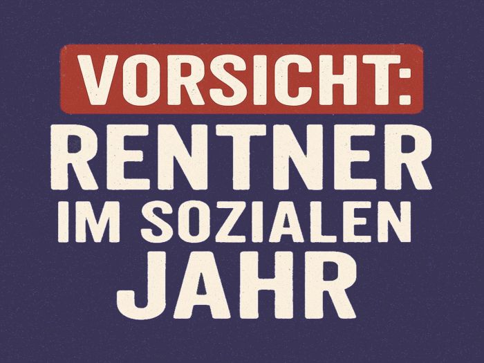 Preview: T-Shirt Vorsicht Rentner im sozialen Jahr dunkelblau