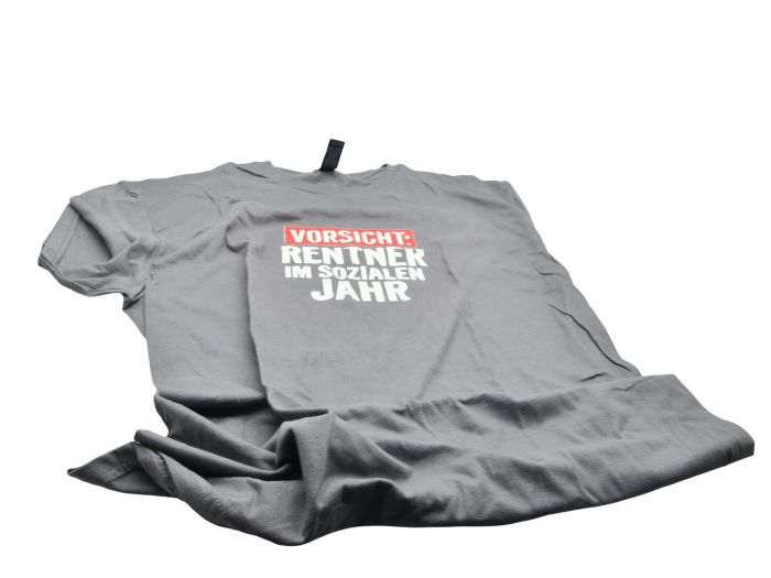 T-​Shirt Vorsicht Rentner im sozialen Jahr grau