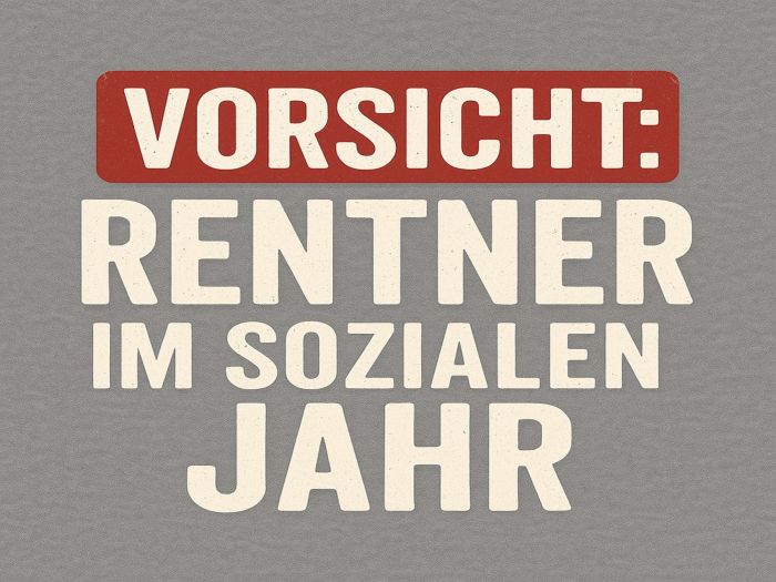 Preview: T-​Shirt Vorsicht Rentner im sozialen Jahr grau