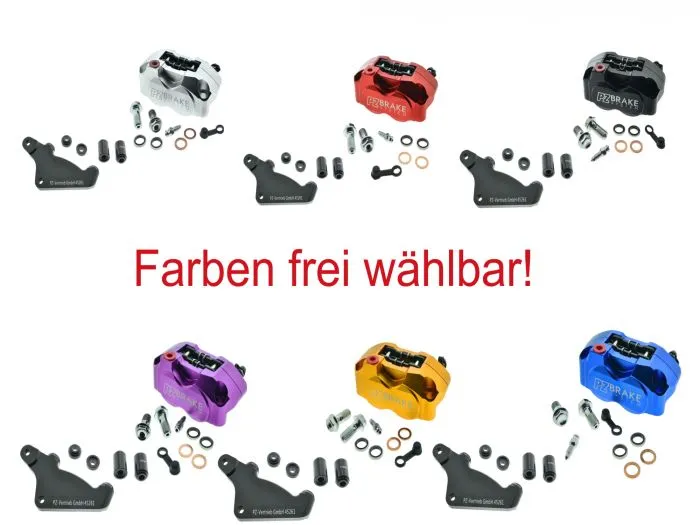 PZ-Tuning 4 Kolben CNC Bremssattel verschieden Farben